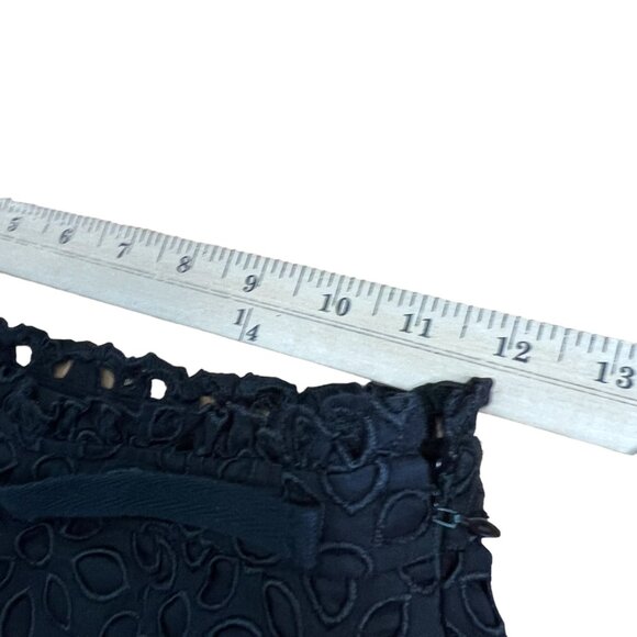 J. Crew Black Eyelet Lace Drawstring Waist Belair Cottage Dress‎ Shorts Size 00 - Picture 4 of 11